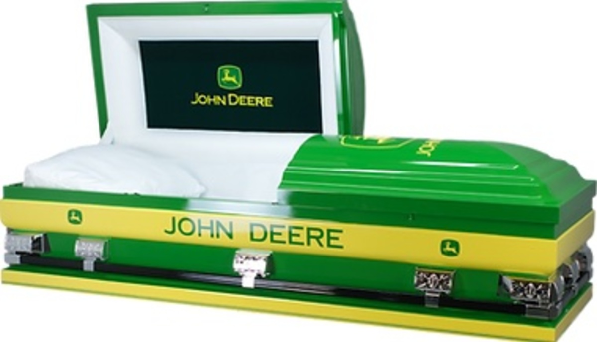 John Deere casket