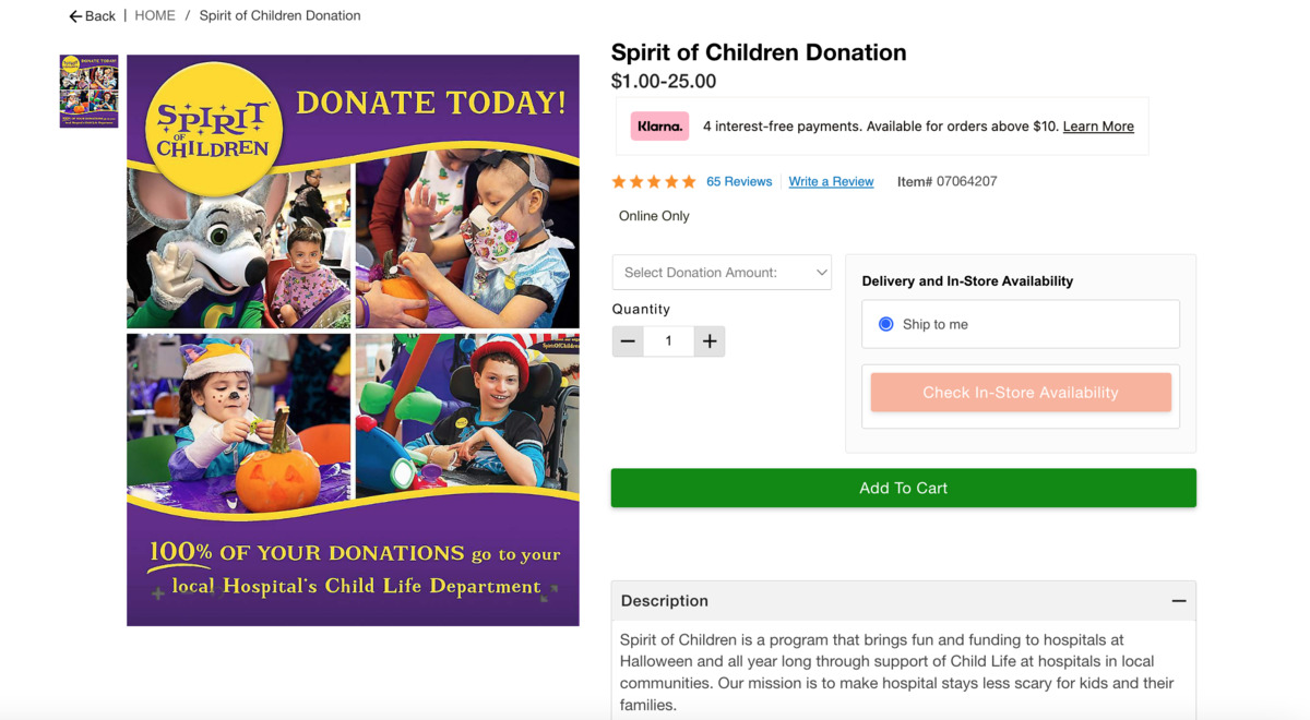 Spirit of the children donation
