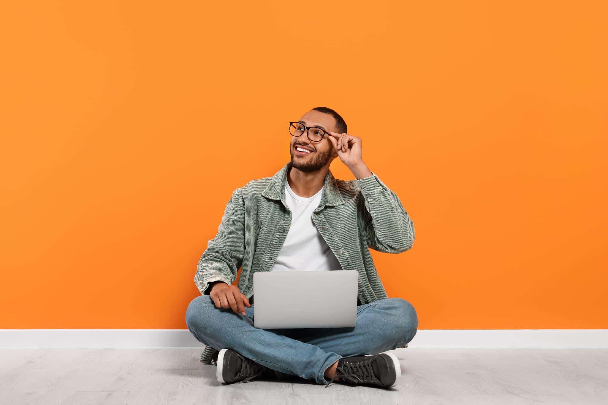 man working on creating a customer journey map