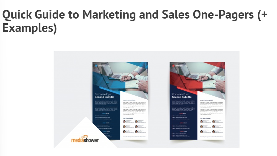 Quick guide to marketing and sales one-pagers