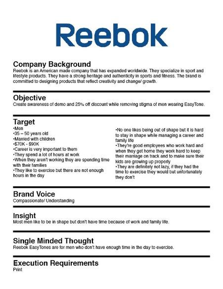 Reebok's Marketing Brief