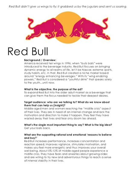 Red Bull's Marketing Brief