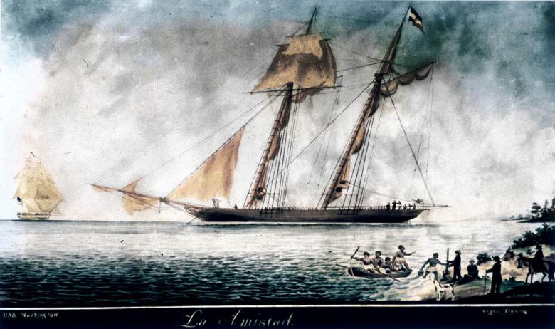 painting of La Amistad from a youtube video