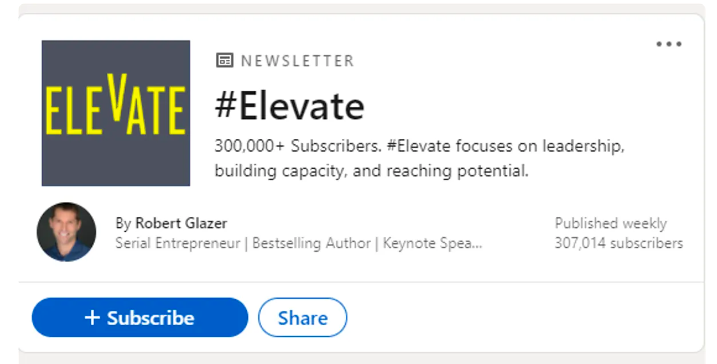 #Elevate newsletter on Linkedin