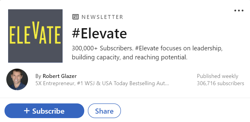 LinkedIn newsletter header- Elevate