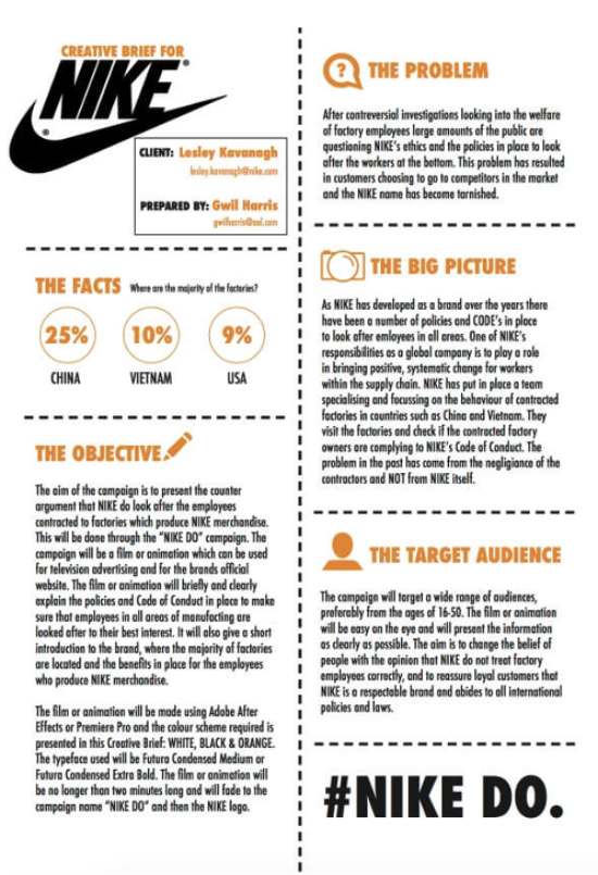 Nike Marketing brief