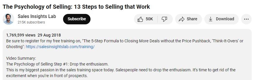 The psychology of selling 13 steps to selling that work youtube summary