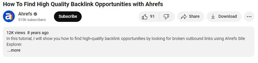 ahrefs youtube summary