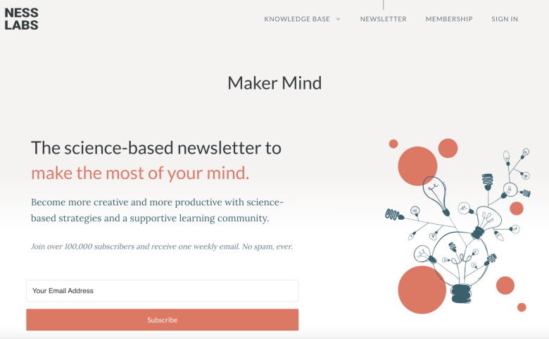 maker mind newsletter signup