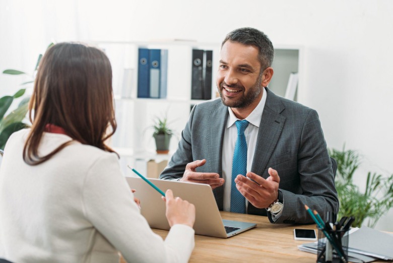 professional discussing AI interview prep strategies in an office setting