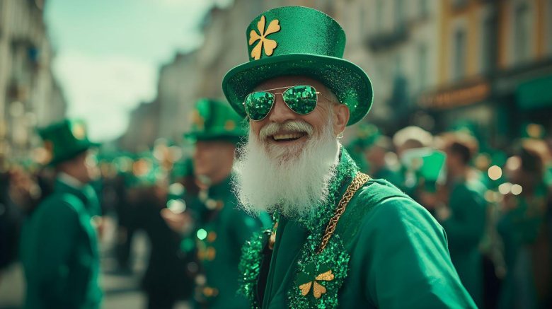 man dressed in green celebrating St. Patrick's Day