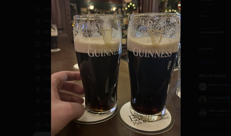 two glasses of Guinness