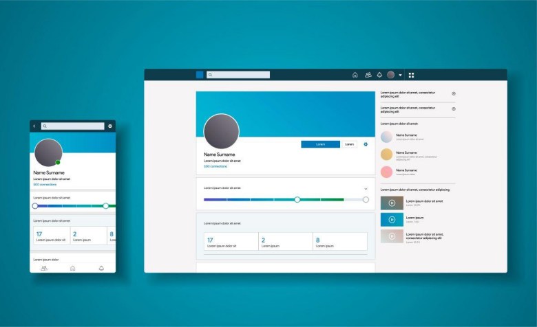 Linkedin profile on desktop and mobile