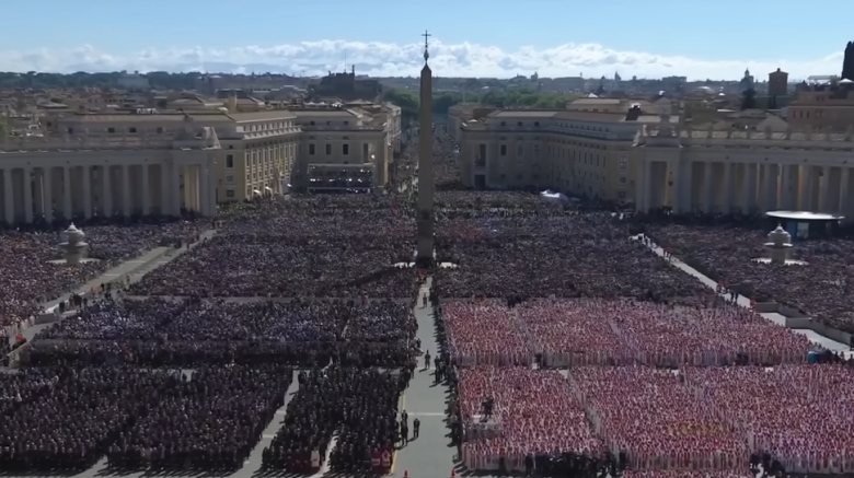 aerial photo of the vatican during Pope Francis' funeral