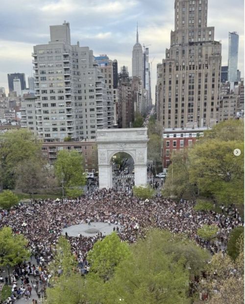aerial shot of a crowded area in NY