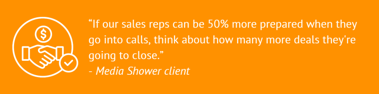 media shower client quote on sales reps