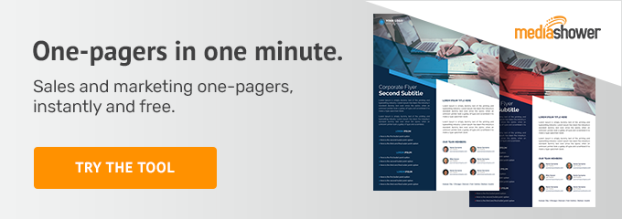CTA create one-pagers in one minute