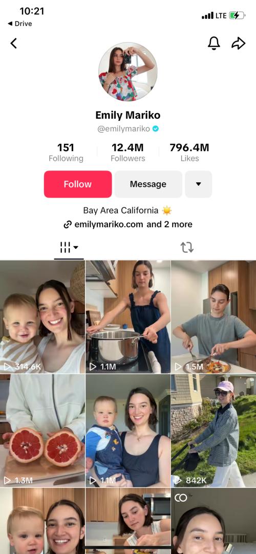 Emily Mariko TikTok account