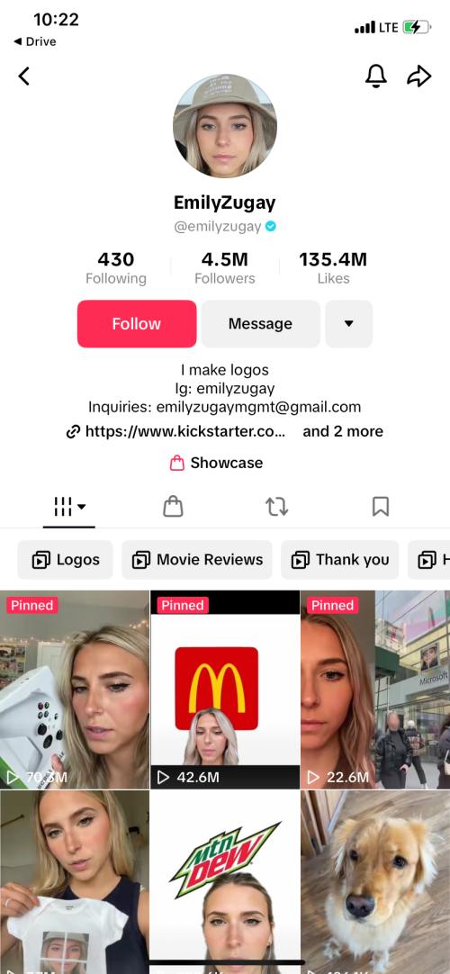 Emily Zugay TikTok account