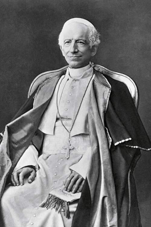 Pope Leo XIII in black and white