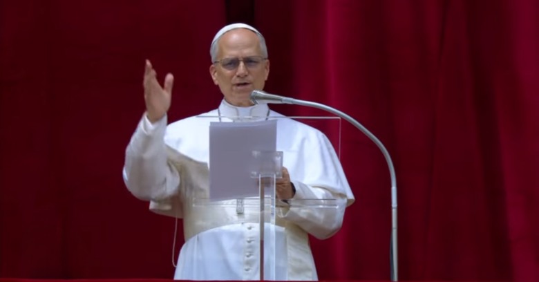 Pope Leo XIV giving a speech