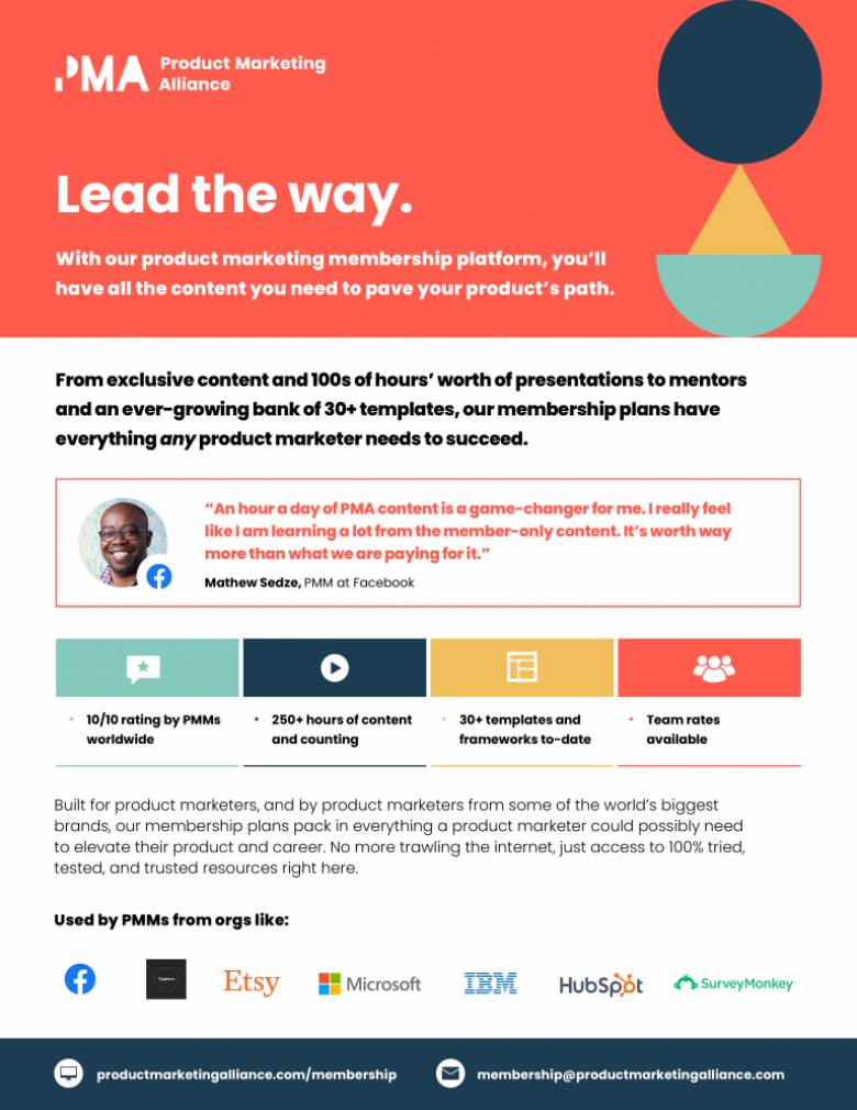 Product sheet by the Product Marketing Alliance