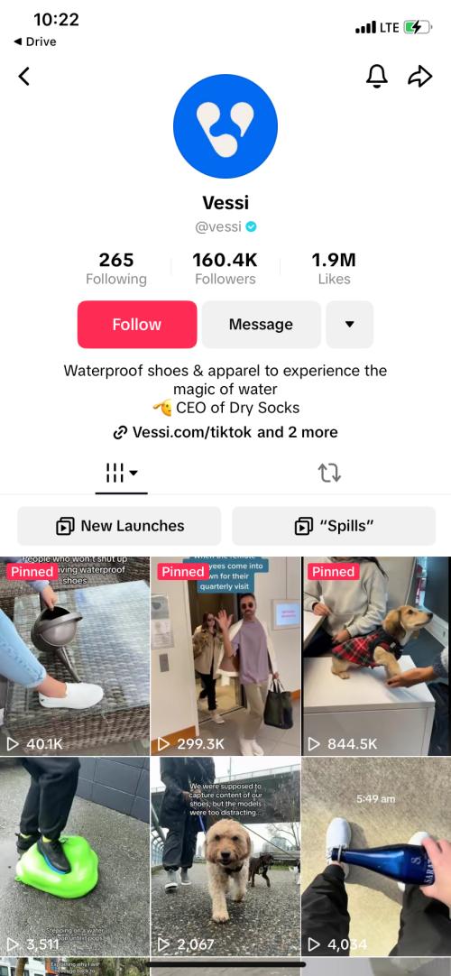 Vessi TikTok account