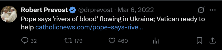 comment on X by Robert Prevost about the Pope