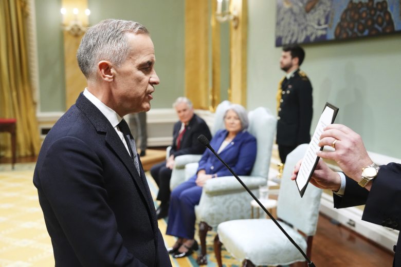 mark carney reading an oath