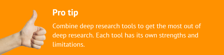 pro tip about deep research tools