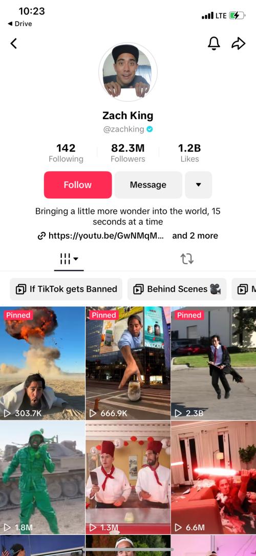 zach king Tiktok account