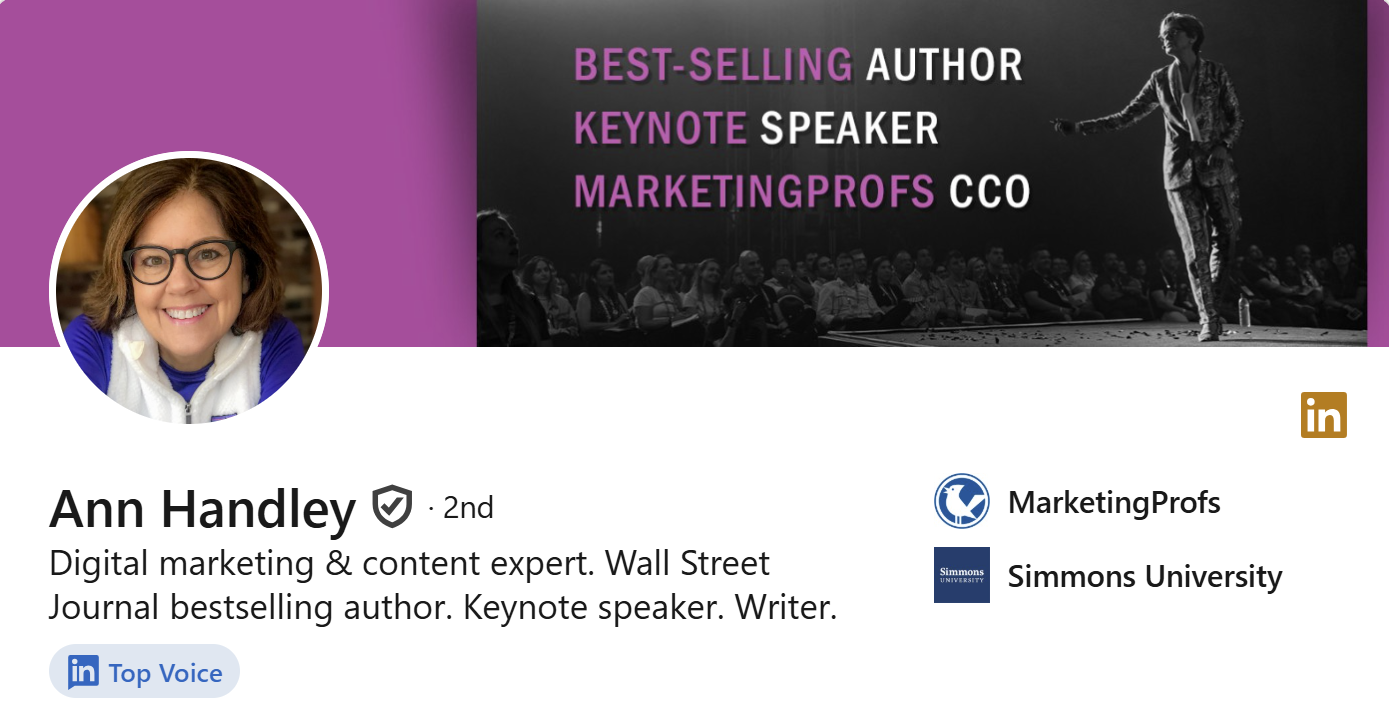 Ann Handley as bestselling author and keynote speaker.