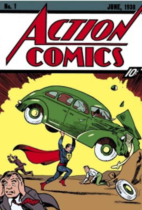 Action Comics cover from 1938 with Superman