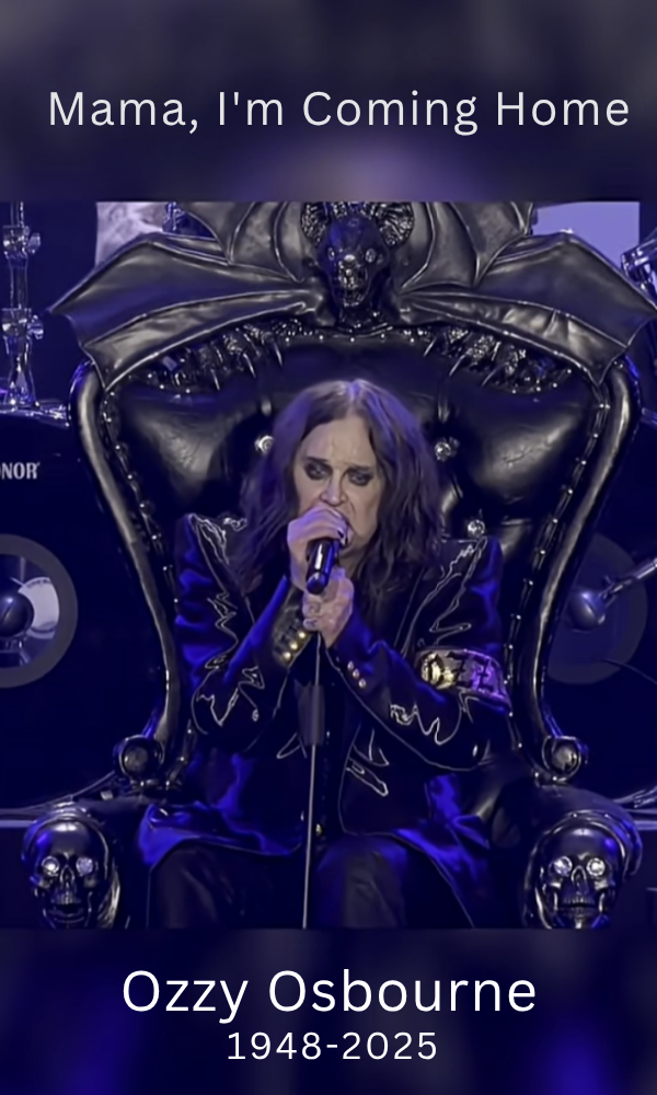 Ozzy Osbourne performing Mama, I'm Coming Home on stage