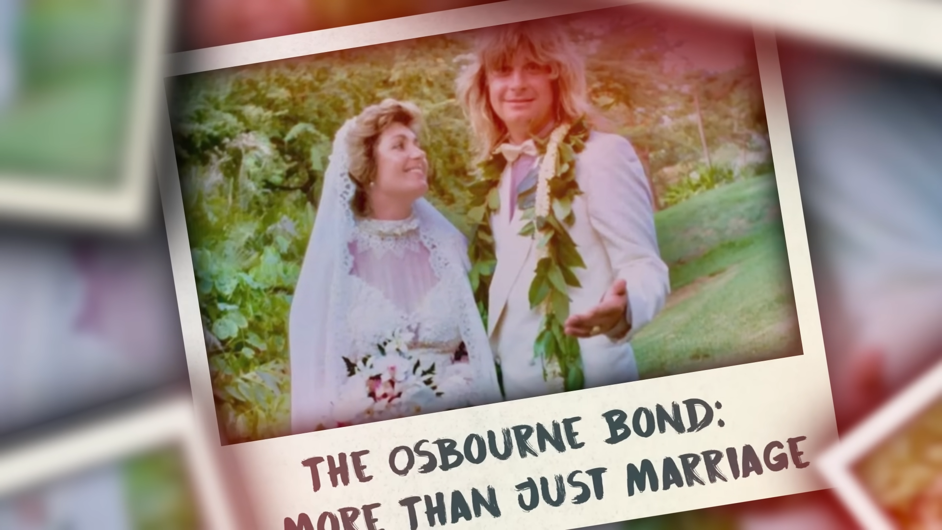 Ozzy and Sharon Osbourne wedding day captured in a polaroid