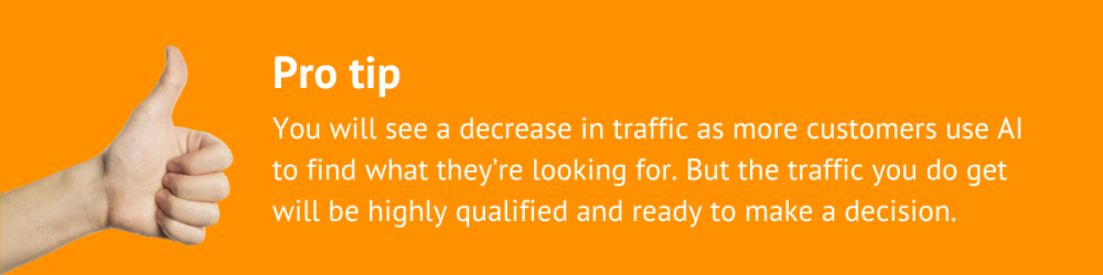Pro tip on AI usage and its impact on website traffic