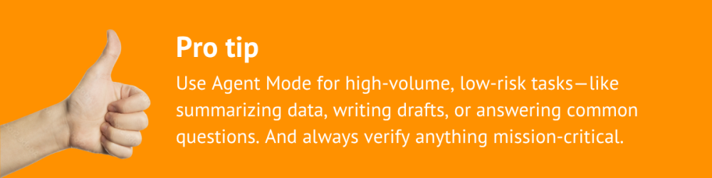 Pro tip on using Agent Mode for efficient task handling