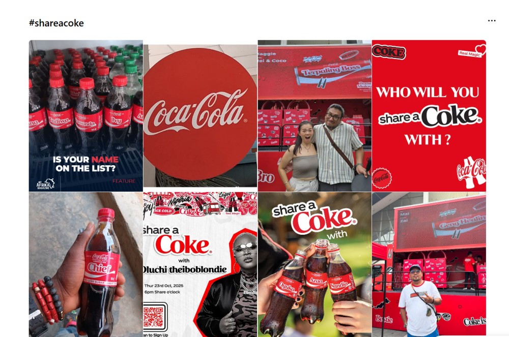 #shareacoke campaign collage with custom bottles