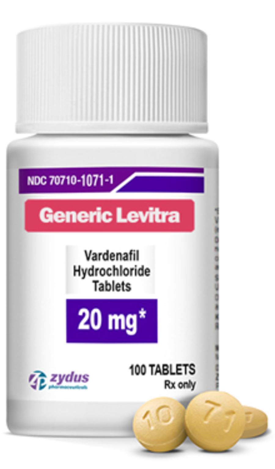 Generic Levitra bottle.
