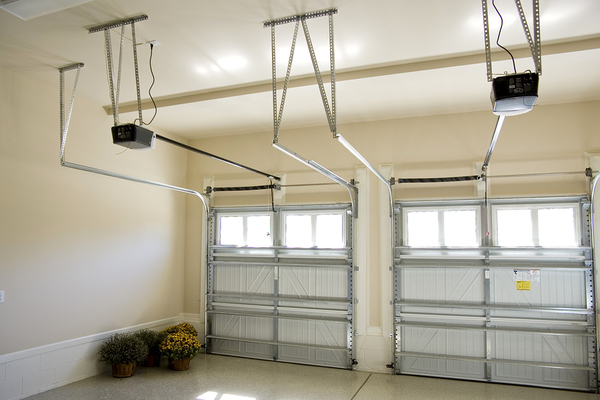 Garage interior showing garage door opener structure