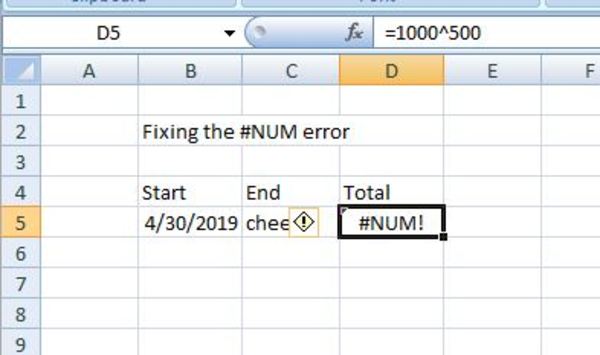 How to Locate and Resolve the #NUM Error in Excel | Excelchat