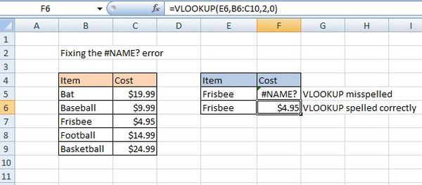 Vlookup screen shot.