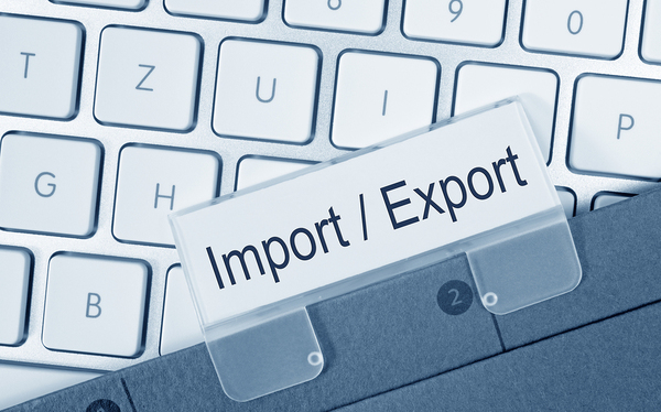 Import Export label on a keyboard.