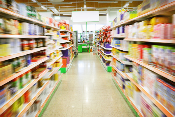 Aisle in a grocery store.