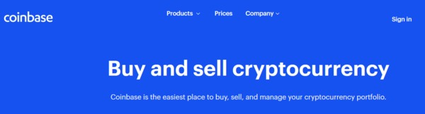 Coinbase buy and sell cryptocurrency screenshot.