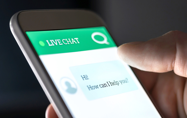 Live chat app on a phone.