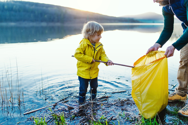 Cleaning up around water.