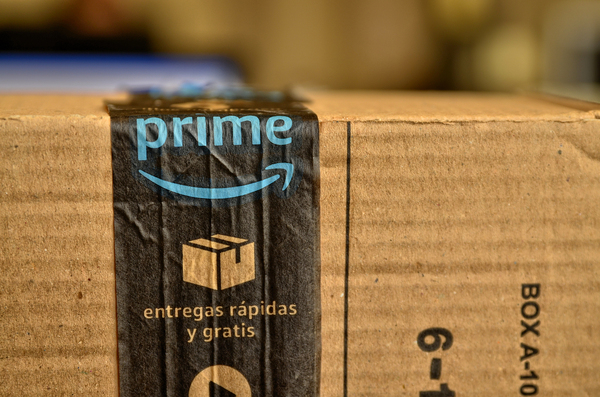 Brown box labeled with Amazon Prime.