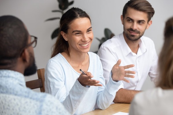 Group of colleagues discussing ideas.