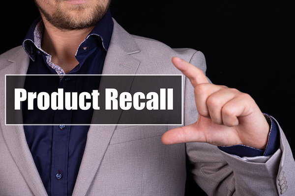 Product recall sign.